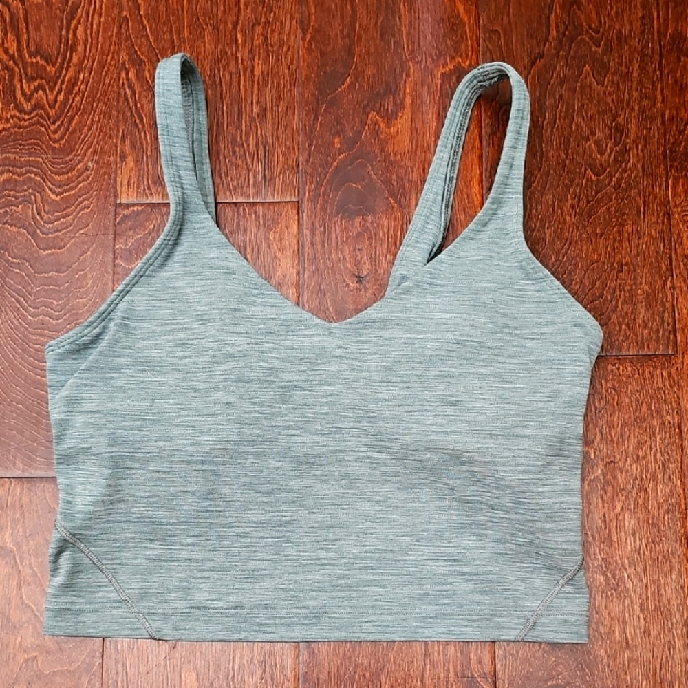 Seamless Heathered Sage Green Bralette Top